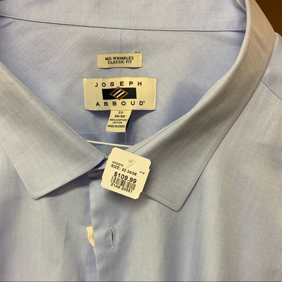 Brand new Joseph Abboud blue button down. 22 34/35 - Picture 3 of 8